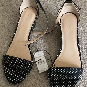 Ann Taylor NWT black white sandals